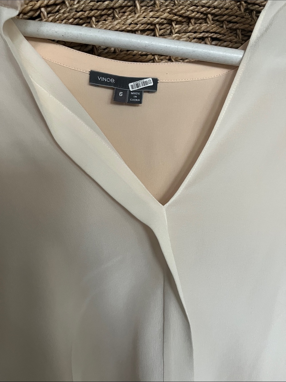 Vince Cream V-Neck Blouse